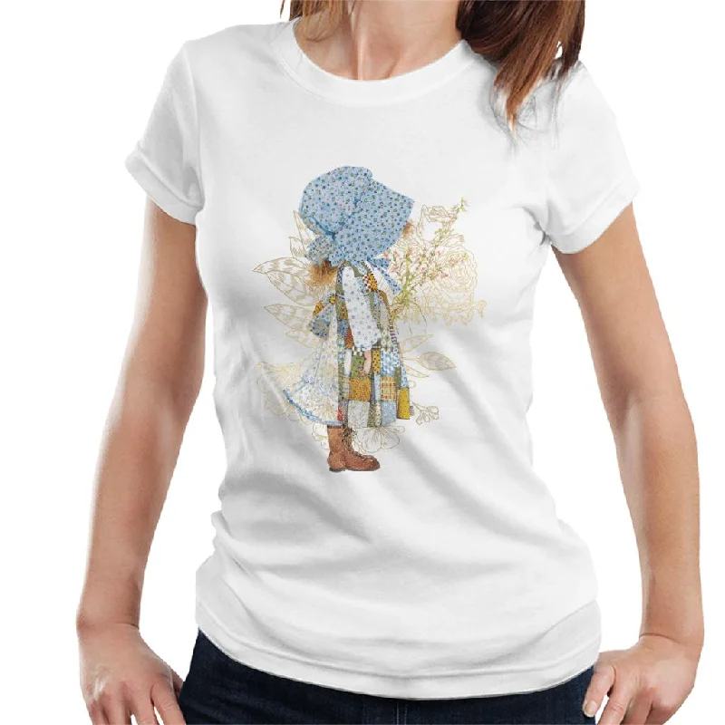 Holly Hobbie Classic Hat And Flowers Women's T-Shirt Thin T-Shirt Open Front Quick Dry Holly Hobbie Classic Hat And Flowers Women's T-Shirt Thin T-Shirt Open Front Quick Dry