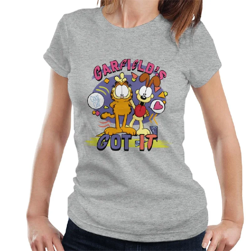 Garfield Has Got It Cool Cat Women's T-Shirt Plaid T-Shirt Polka Dot Checkered
