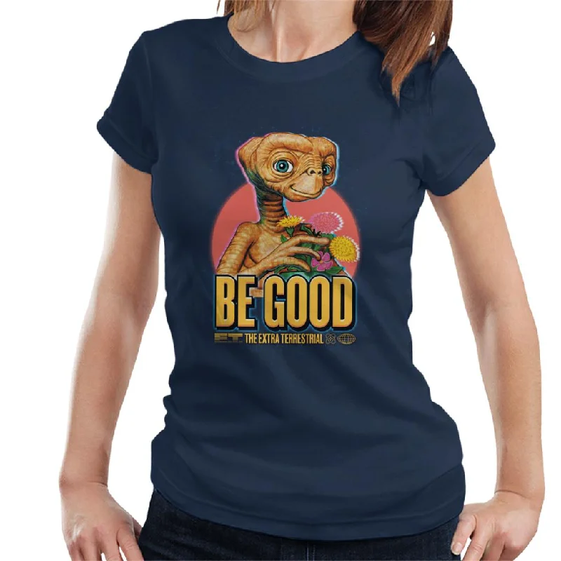 E.T. Be Good Quote Women's T-Shirt Embroidered Appliqued Beaded