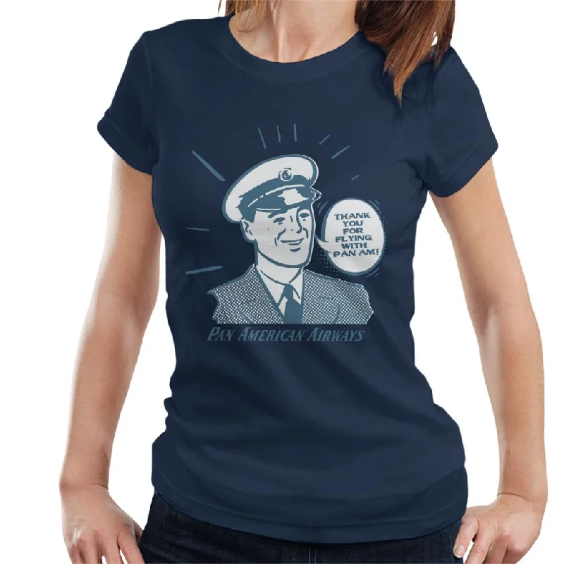Pan Am Thank You For Flying With Pan Am Women's T-Shirt Boxy Fit Fitted Loose