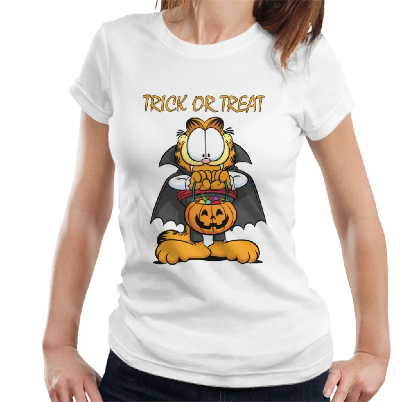 Garfield Halloween Trick Or Treat Women's T-Shirt Seamless Knitted Crochet
