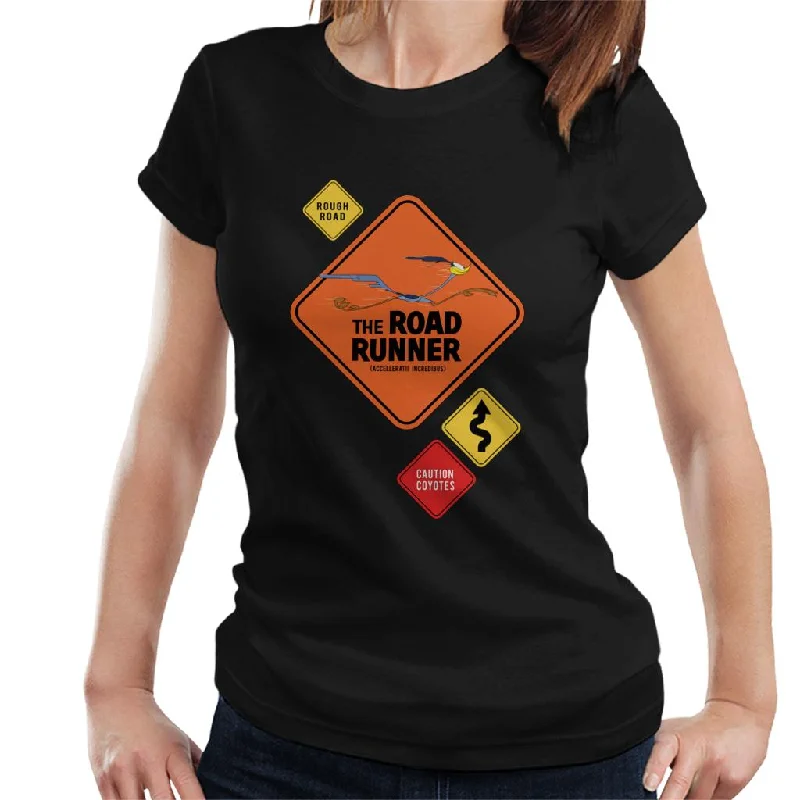 Looney Tunes The Road Runner Signs Women's T-Shirt Mesh Blend Leather Blend Suede Blend Looney Tunes The Road Runner Signs Women's T-Shirt Mesh Blend Leather Blend Suede Blend
