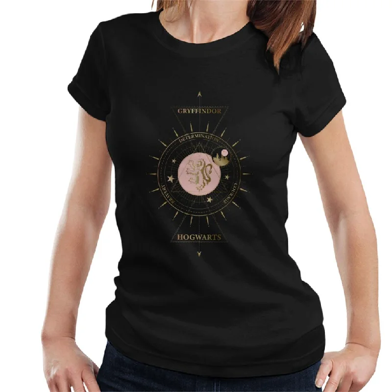 Harry Potter Gryffindor Gold Lion Emblem Women's T-Shirt Embroidered Appliqued Beaded Harry Potter Gryffindor Gold Lion Emblem Women's T-Shirt Embroidered Appliqued Beaded
