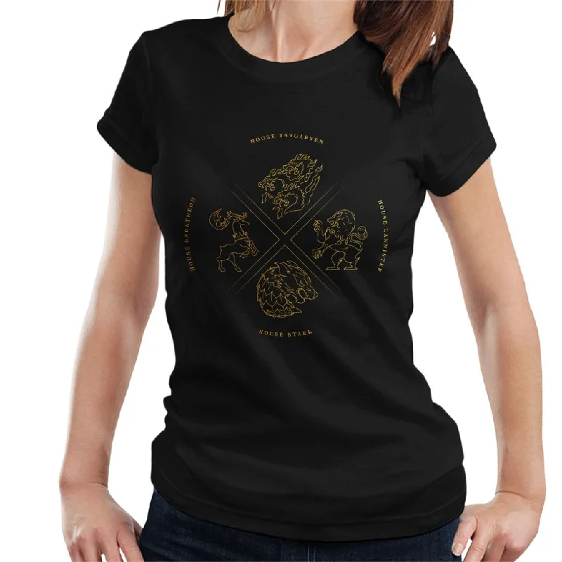 Game Of Thrones The Feuding Houses Women's T-Shirt Spandex Blend Rayon Blend Denim Blend Game Of Thrones The Feuding Houses Women's T-Shirt Spandex Blend Rayon Blend Denim Blend