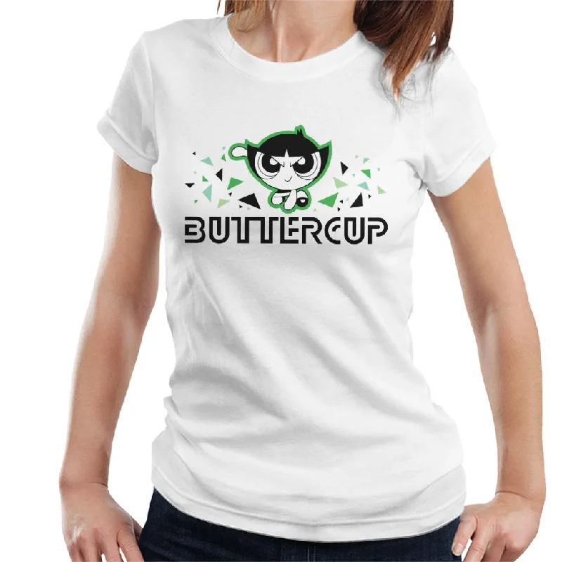 Powerpuff Girls Buttercup Triangle Art Women's T-Shirt Polka Dot Checkered Tartan