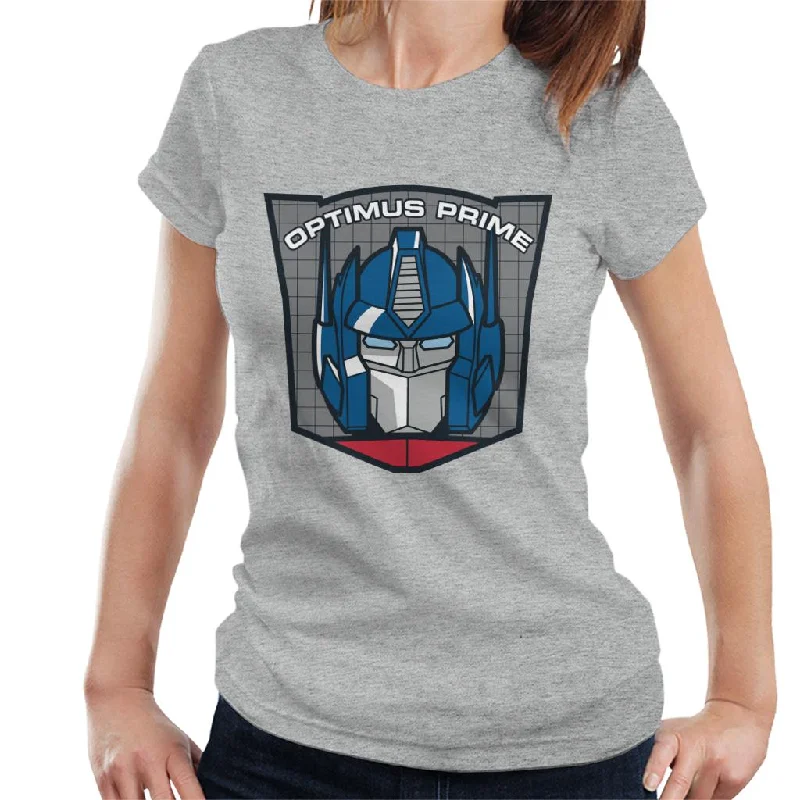 Transformers Optimus Prime Retro Face Badge Women's T-Shirt Boxy Fit Fitted Loose
