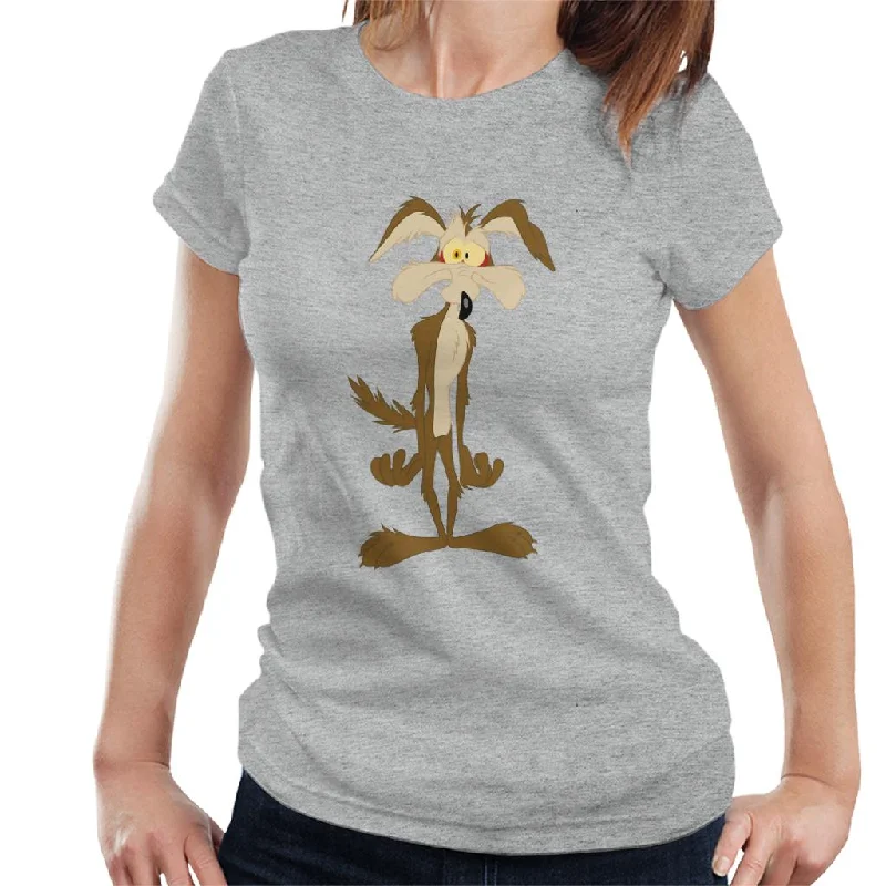 Looney Tunes Wile E Coyote In Trouble Women's T-Shirt Chenille Blend Fleece Blend Nylon Blend Looney Tunes Wile E Coyote In Trouble Women's T-Shirt Chenille Blend Fleece Blend Nylon Blend