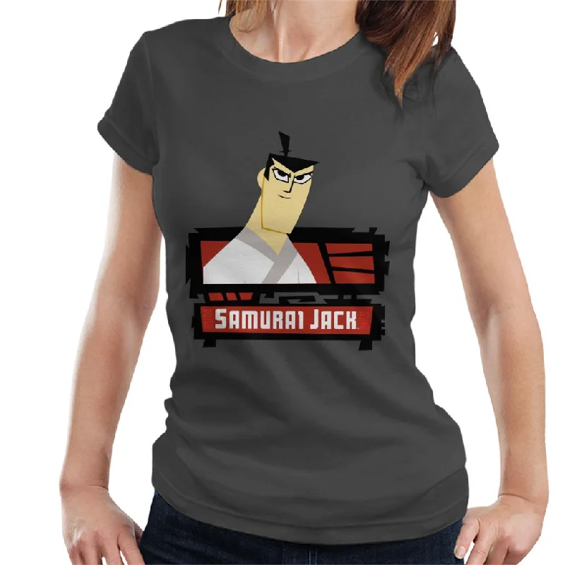 Samurai Jack Smirk Women's T-Shirt Collared T-Shirt Boat Neck A-Line