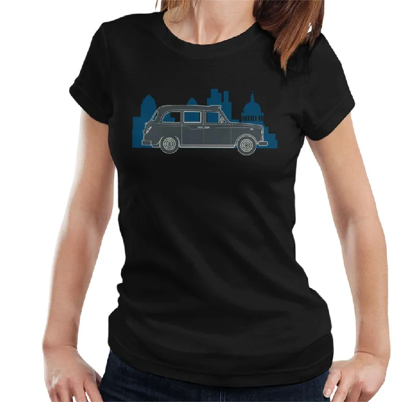London Taxi Company TX4 Within The City Women's T-Shirt Asymmetrical Pockets Print