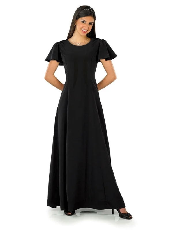 Joyce High Scoop Neck Flutter Sleeve Dress Tunics Sale discount