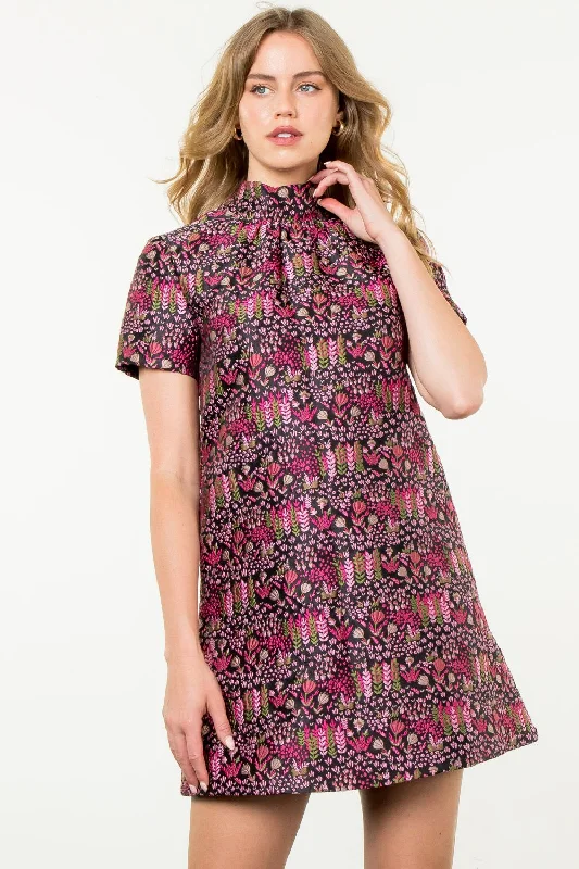 Luisa Short Sleeve Textured THML Dress Tunics Versatile stylish