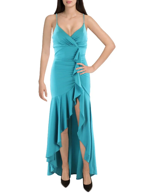 Juniors Womens Ruffled Long Cocktail and Party Dress Tunics Cozy soft