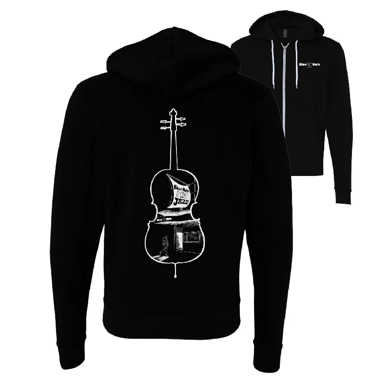 Ron Carter Inspired Bass Hooded Zip Up Sweatshirt l Unisex Hoodie with Exposed Zipper Edgy Industrial Ron Carter Inspired Bass Hooded Zip Up Sweatshirt l Unisex Hoodie with Exposed Zipper Edgy Industrial