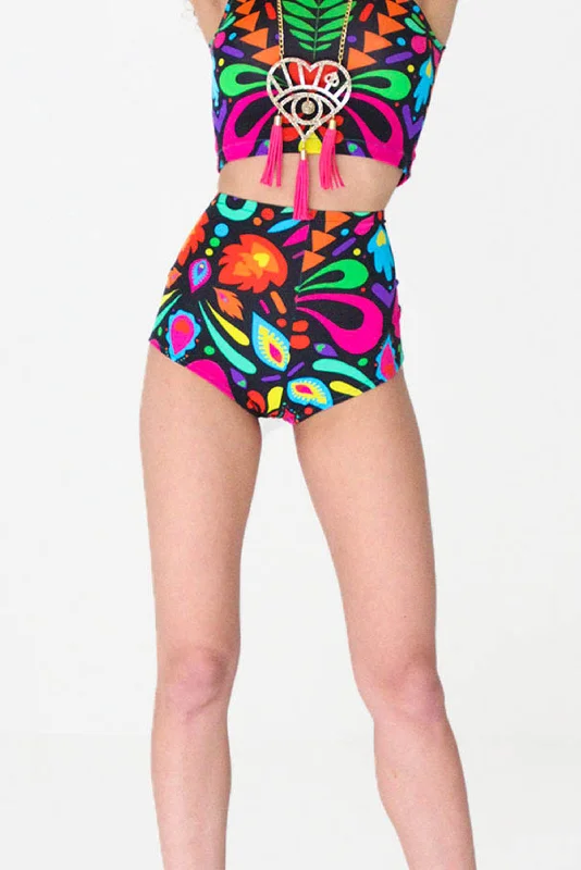 FEMINA MAGICAE BLACK HOT PANTS Elegant Silk Pants