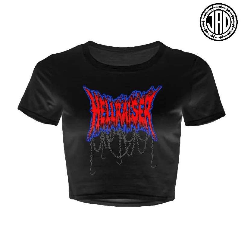 Hellraiser Hardcore - Women's Crop Top Zippered Front Buttoned Front Snap Front
