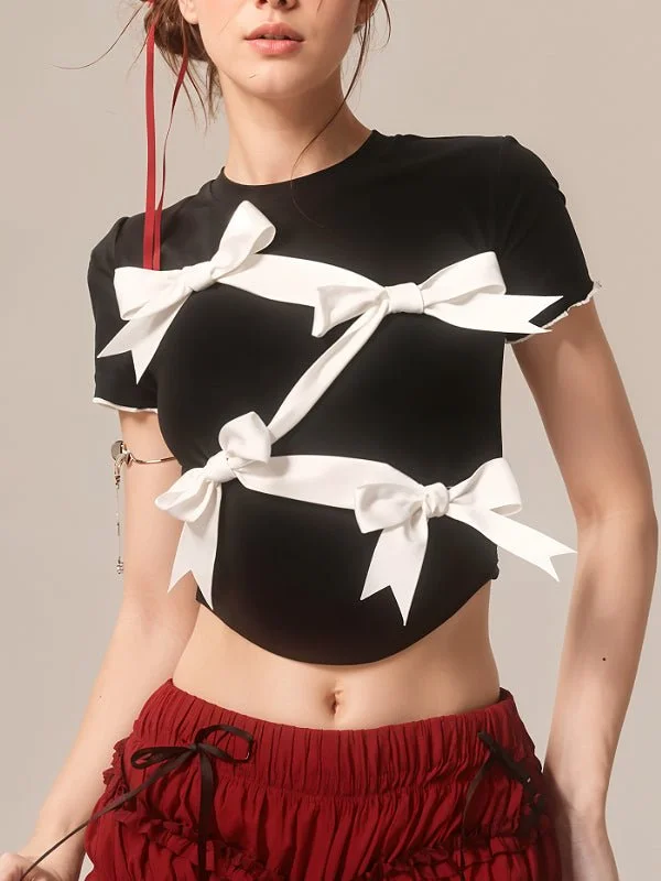 Dark Coquette Crop Top with White Ribbon Details Faux Fur Fabric Real Fur Fabric Shearling Fabric Dark Coquette Crop Top with White Ribbon Details Faux Fur Fabric Real Fur Fabric Shearling Fabric