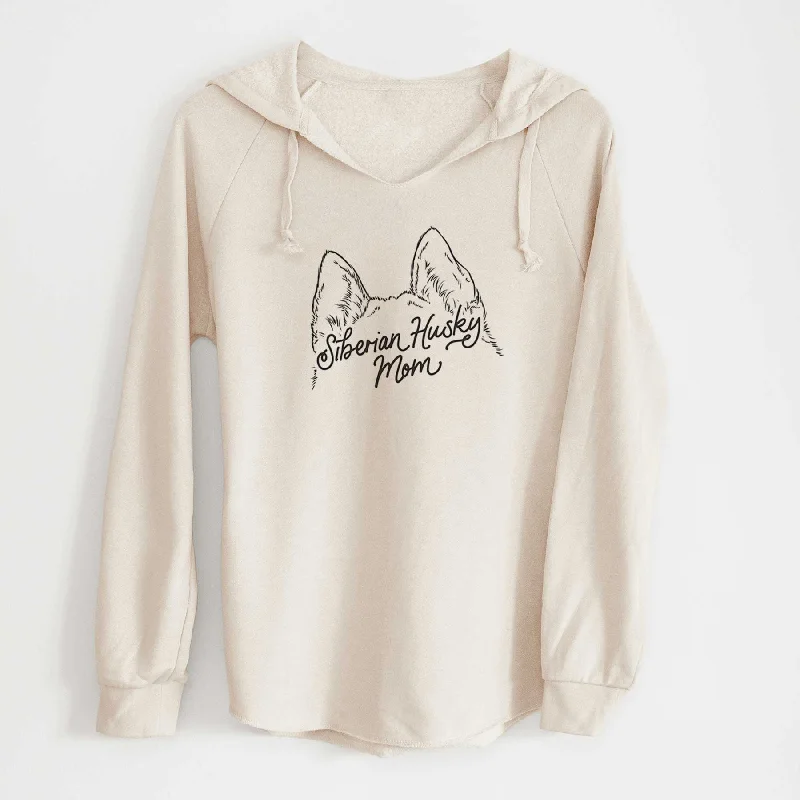 Siberian Husky Mom - Cali Wave Hooded Sweatshirt Hoodie Crop Top Short Trendy
