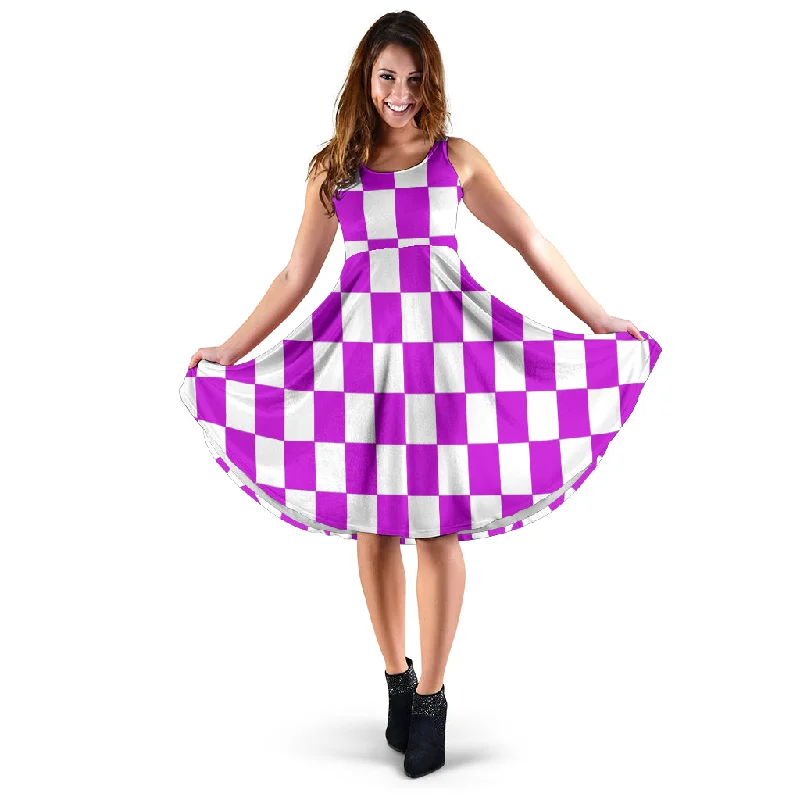 Racing Checkered Flag Dress Pink