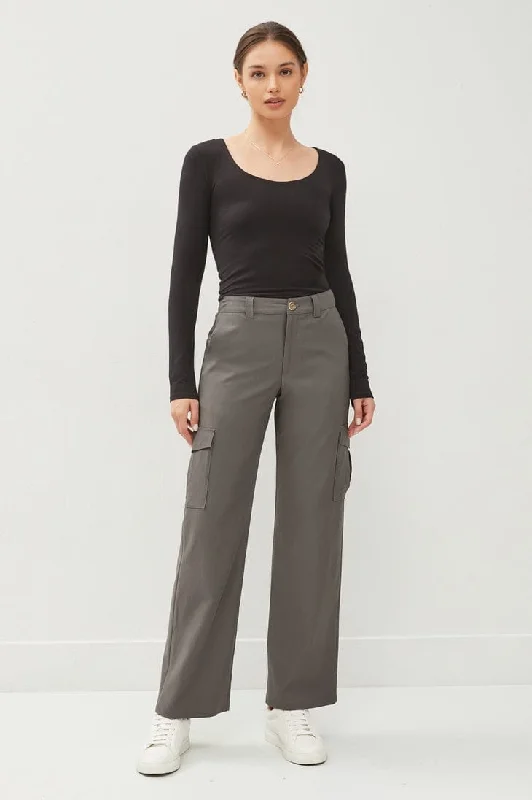 Be Cool Wide Leg Tencel Cargo Pants Trendy Palazzo Pants