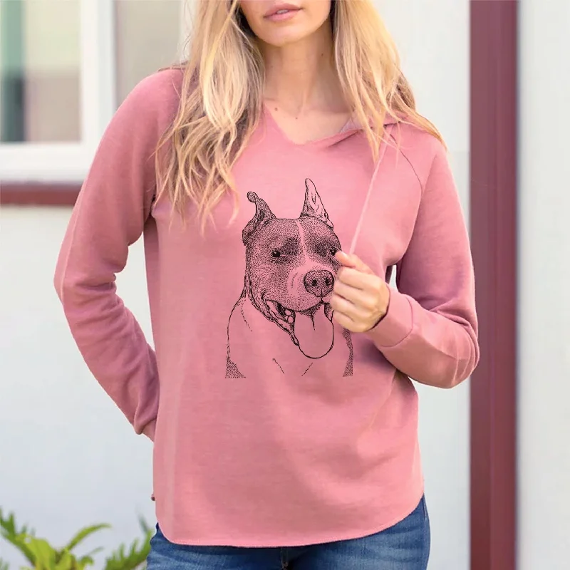 Piggy the American Staffordshire Terrier - Cali Wave Hooded Sweatshirt Hoodie with Embroidery Detailed Premium Piggy the American Staffordshire Terrier - Cali Wave Hooded Sweatshirt Hoodie with Embroidery Detailed Premium