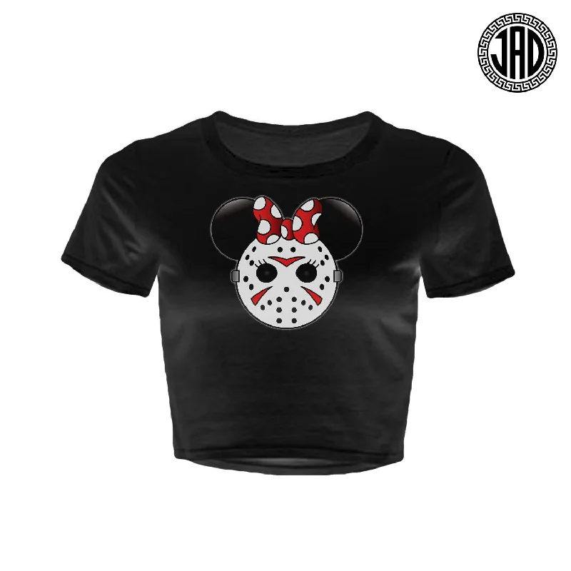 Mrs. Murder Mouse - Women's Crop Top Solid Color Striped Floral