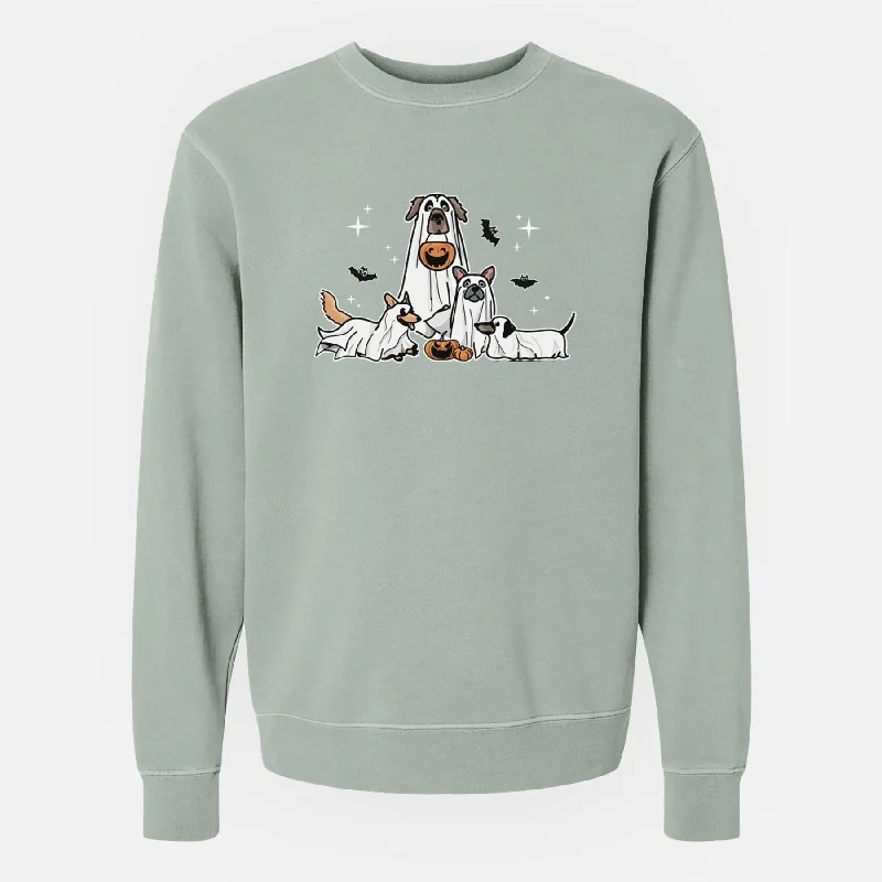 Vibrant Ghost Pups - Unisex Pigment Dyed Crew Sweatshirt Hoodie with Oversized Fit Loose Comfortable Vibrant Ghost Pups - Unisex Pigment Dyed Crew Sweatshirt Hoodie with Oversized Fit Loose Comfortable