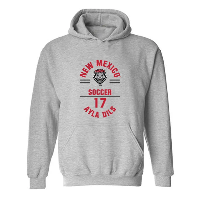 New Mexico - NCAA Women's Soccer : Ayla Dils - Classic Fashion Shersey Hooded Sweatshirt Hoodie with Belted Waist Structured Tailored New Mexico - NCAA Women's Soccer : Ayla Dils - Classic Fashion Shersey Hooded Sweatshirt Hoodie with Belted Waist Structured Tailored