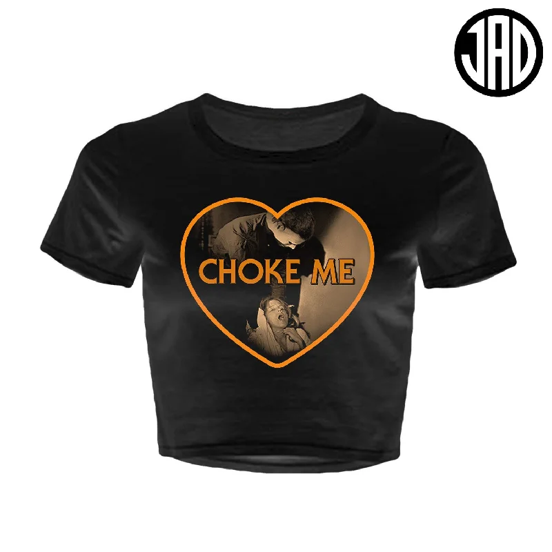 Choke Me Mike 2 - Women's Crop Top Real Fur Shearling Chenille