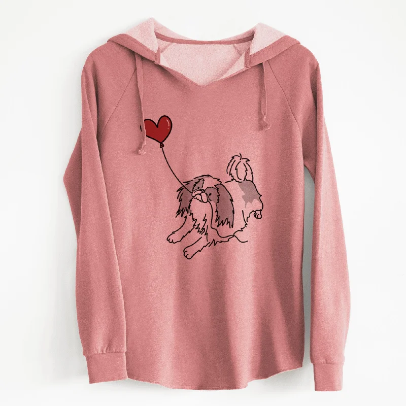 Japanese Chin Heart String - Cali Wave Hooded Sweatshirt Hoodie with Velcro Closure Adjustable Secure Japanese Chin Heart String - Cali Wave Hooded Sweatshirt Hoodie with Velcro Closure Adjustable Secure