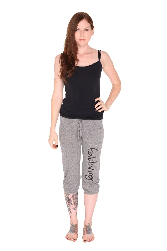 fabliving eco-jersey crop pant (eco grey/black) Soft Cotton Pants