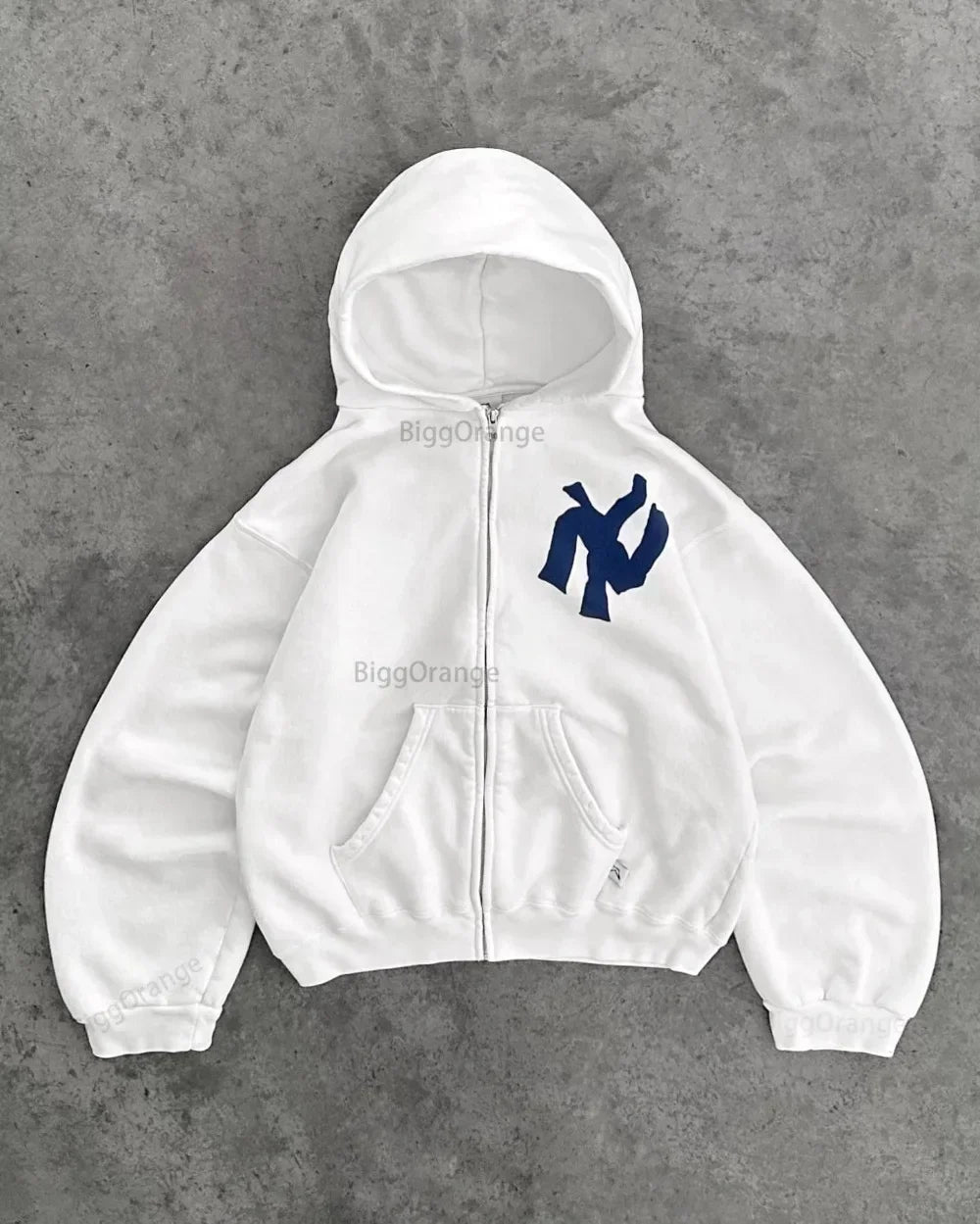 Zipper hoodie white