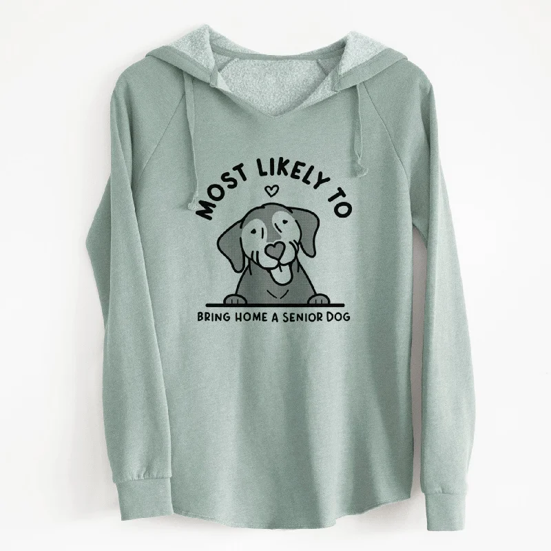Most Likely to Bring Home a Senior Dog - Cali Wave Hooded Sweatshirt Hoodie with Print Artistic Unique Most Likely to Bring Home a Senior Dog - Cali Wave Hooded Sweatshirt Hoodie with Print Artistic Unique