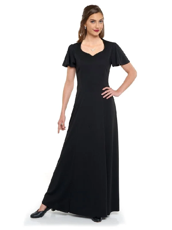 Clara Heart Shaped Neck Flutter Sleeve Dress Tunics Trendy modern