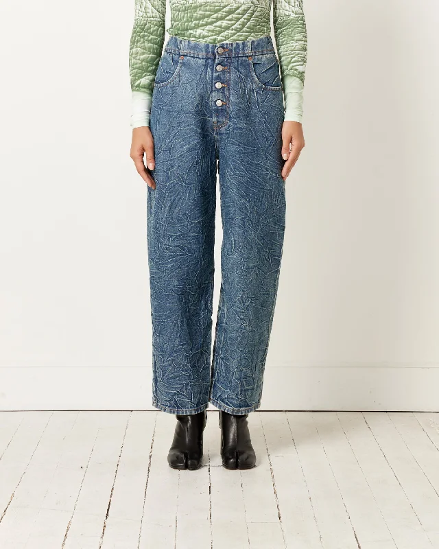 5 Pockets Pant in Blue Elegant Wool Trousers