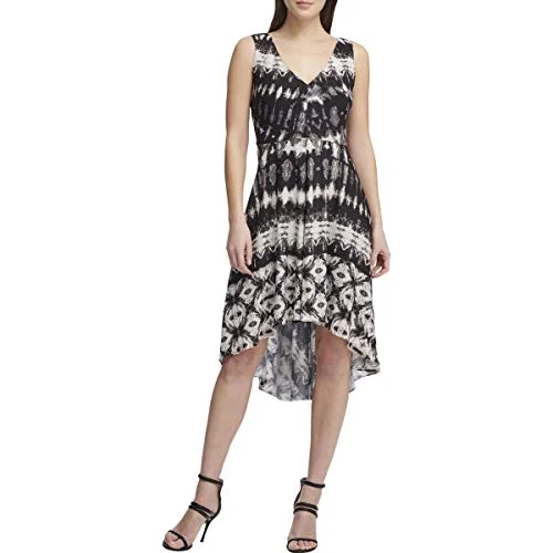 DKNY Womens Black Printed Knee-Length Sleeveless Party Dress 2 Tunics Stylish elegant DKNY Womens Black Printed Knee-Length Sleeveless Party Dress 2 Tunics Stylish elegant