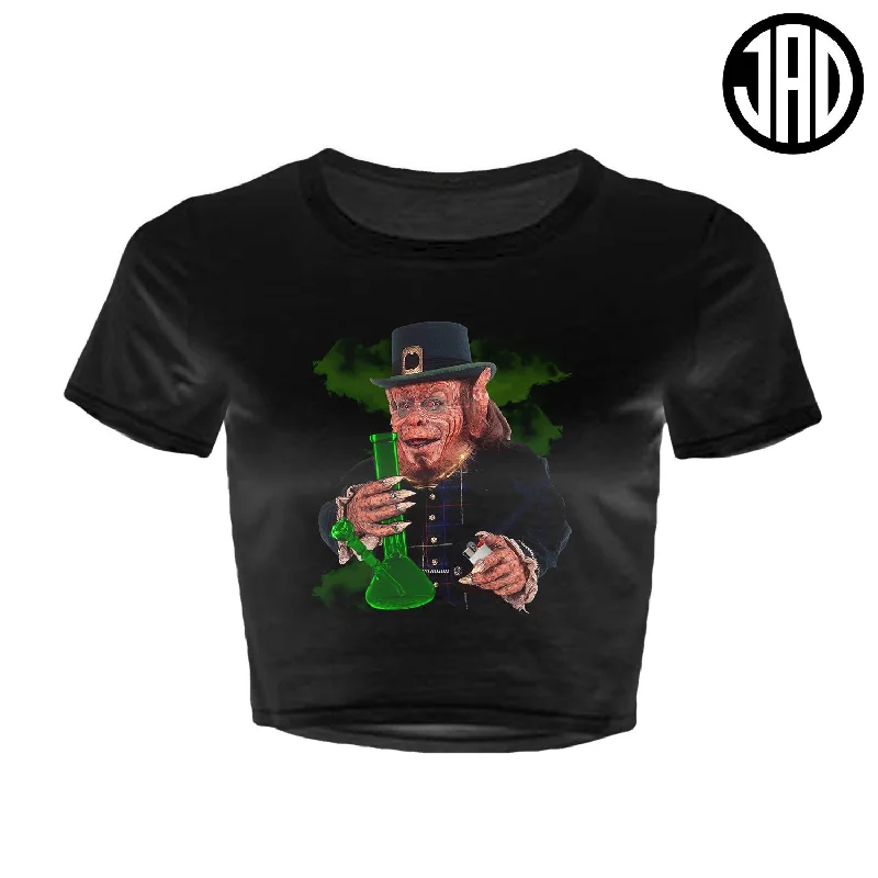 Leprebong - Women's Crop Top Welt Pockets Slit Pockets Flap Pockets