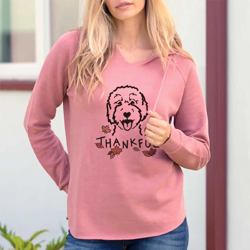 Thankful Goldendoodle 2 - Cali Wave Hooded Sweatshirt Hoodie with Drop Shoulder Relaxed Streetwear Thankful Goldendoodle 2 - Cali Wave Hooded Sweatshirt Hoodie with Drop Shoulder Relaxed Streetwear
