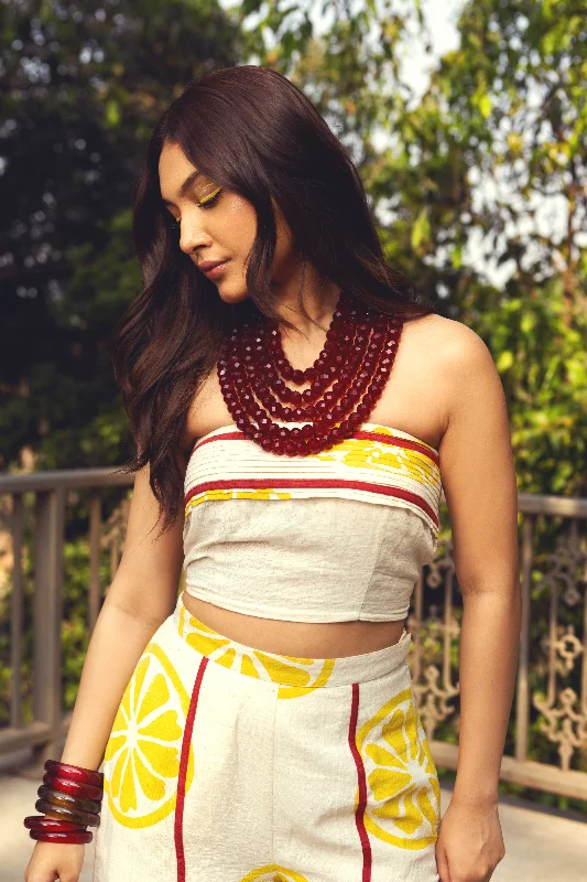 Limoncello Crop Top Satin Fabric Silk Fabric Chiffon Fabric