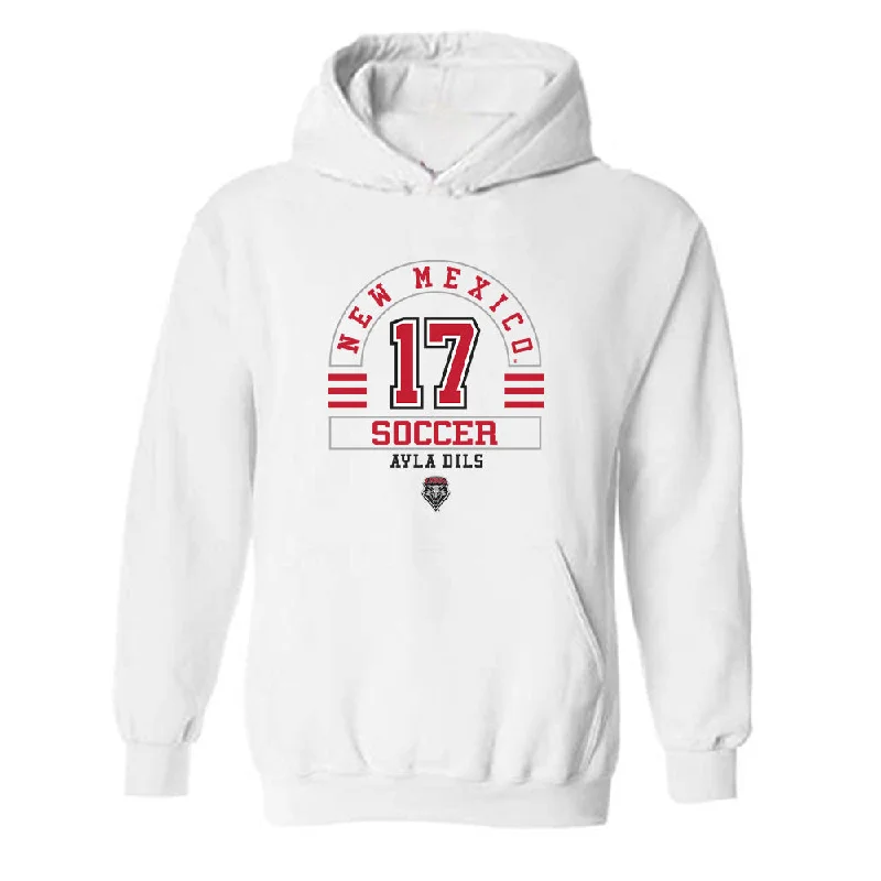 New Mexico - NCAA Women's Soccer : Ayla Dils - Classic Fashion Shersey Hooded Sweatshirt Hoodie with Side Slits Relaxed Casual New Mexico - NCAA Women's Soccer : Ayla Dils - Classic Fashion Shersey Hooded Sweatshirt Hoodie with Side Slits Relaxed Casual