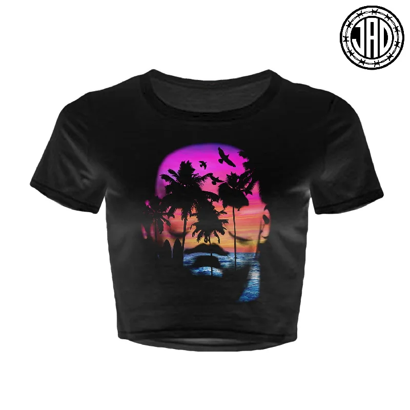 Big Island Mike - Women's Crop Top Terry Blend Velvet Blend Canvas Blend