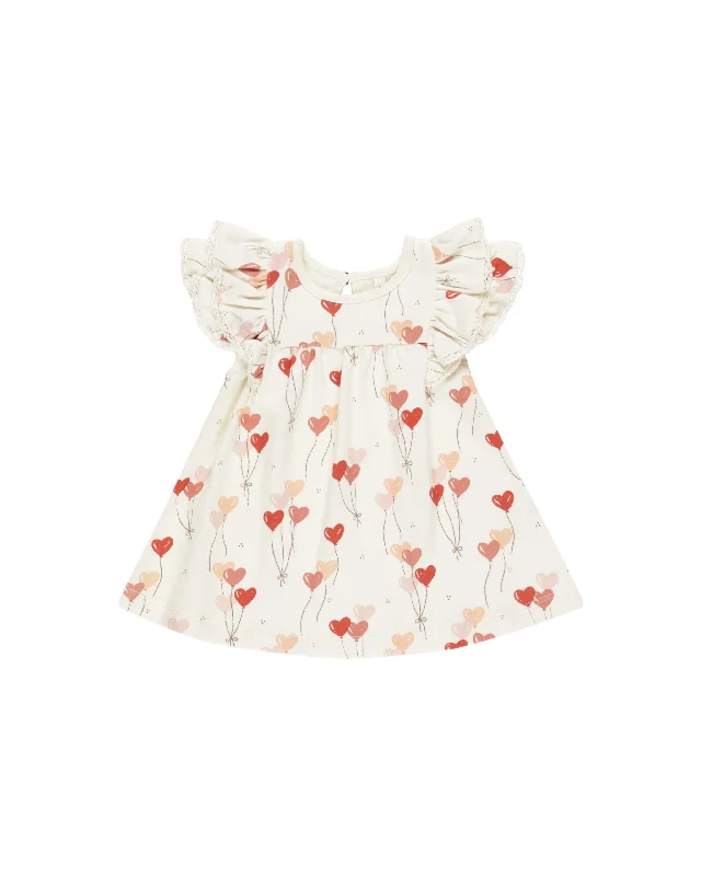 flutter dress | heart balloons