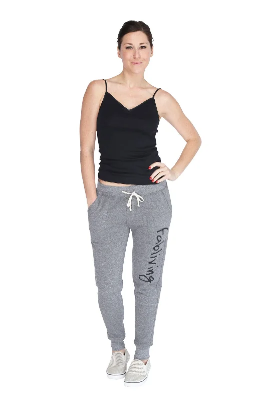 fabliving fleece jogger pant (eco grey/black) High-Waist Jeans