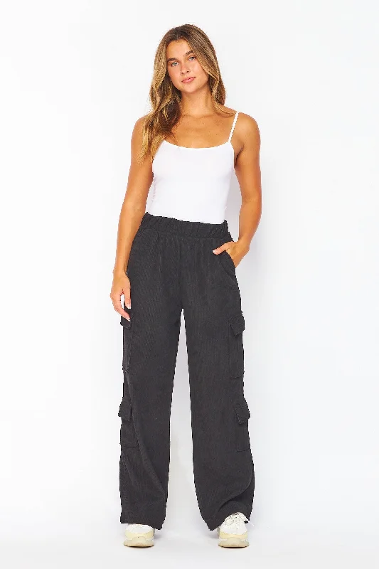 Corduroy 4 Pocket Fleece Cargo Pants Classic Cropped Pants