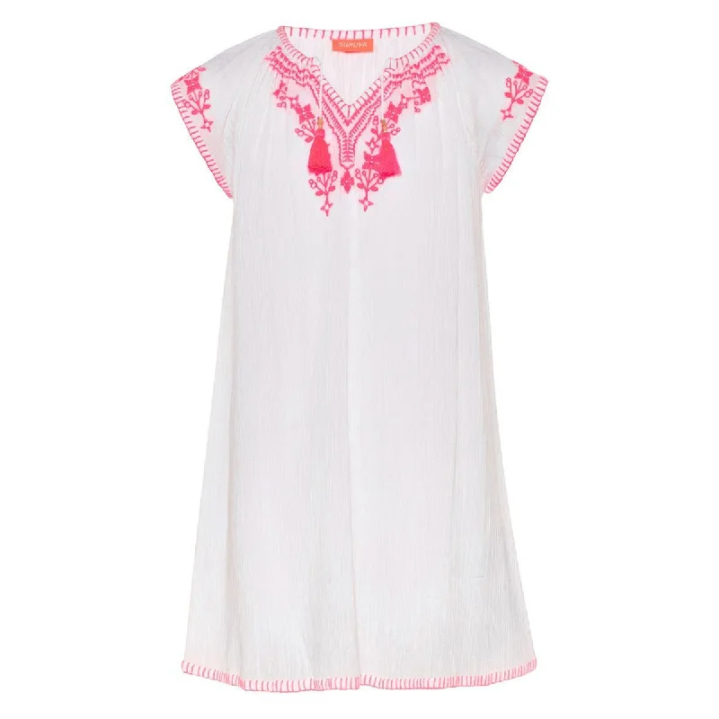 Sunuva Girls Cheesecloth Dress White