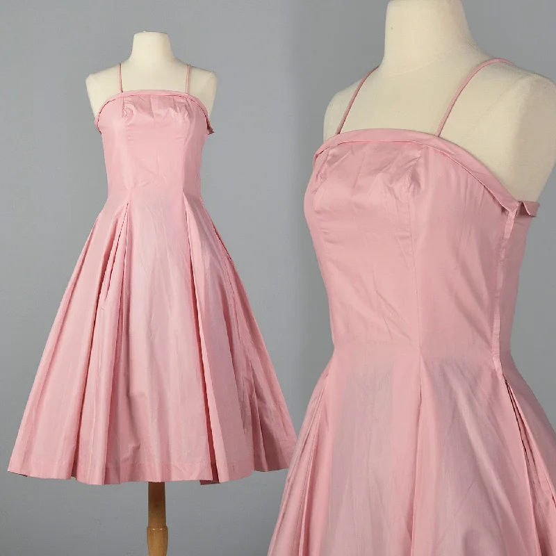 1950s Pink Party Dress with Full Skirt Tunics Versatile functional