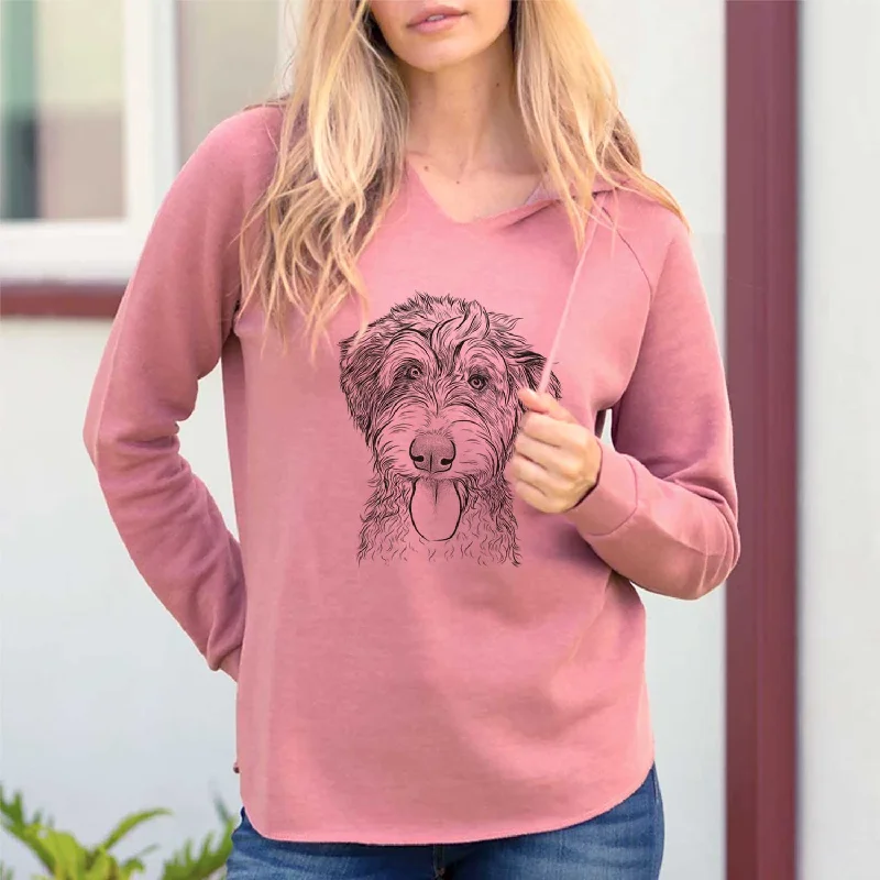 Myrtle Mae the Aussiedoodle - Cali Wave Hooded Sweatshirt Hoodie with Ribbed Neckline Snug Warm Myrtle Mae the Aussiedoodle - Cali Wave Hooded Sweatshirt Hoodie with Ribbed Neckline Snug Warm