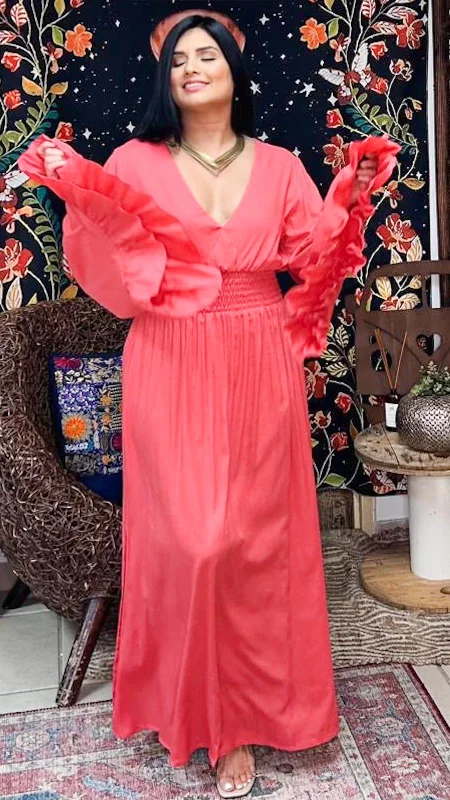 Nan Dress- LD303- Coral Tunics Evening elegant