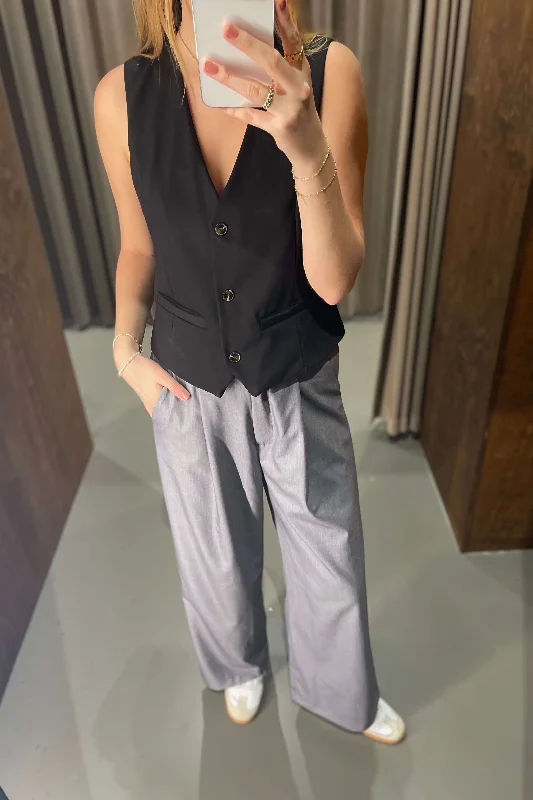 Nadia Pants - Lyse grå Comfy Cargo Trousers