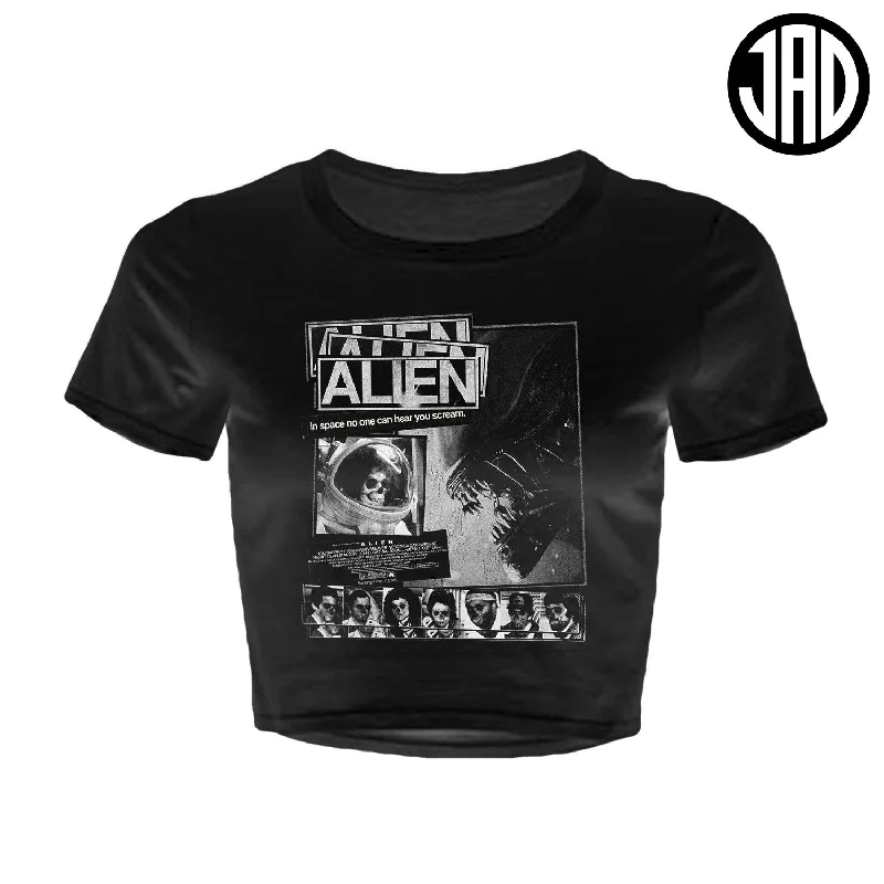 Alien Poster - Women's Crop Top Elasticated Padded Insulated