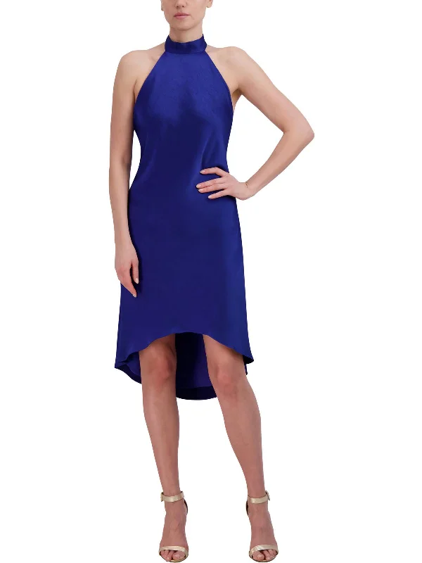 Womens Satin Midi Cocktail And Party Dress Tunics Chic fashionable